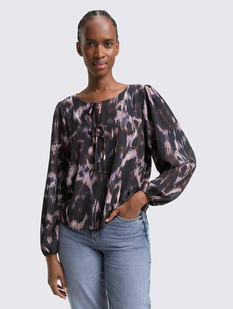 locker geschnittene bluse mit schleifendetails