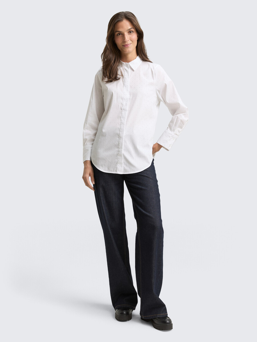 locker geschnittene bluse mit strasssteinen