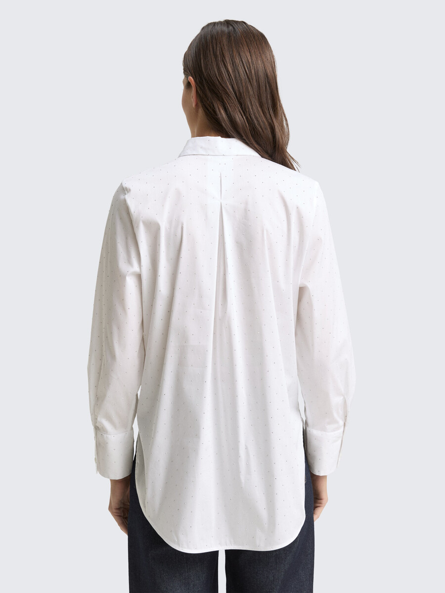 locker geschnittene bluse mit strasssteinen