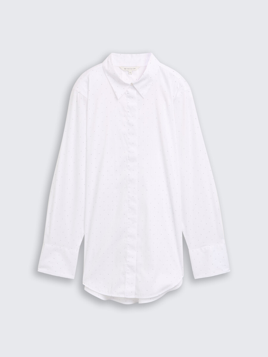 locker geschnittene bluse mit strasssteinen