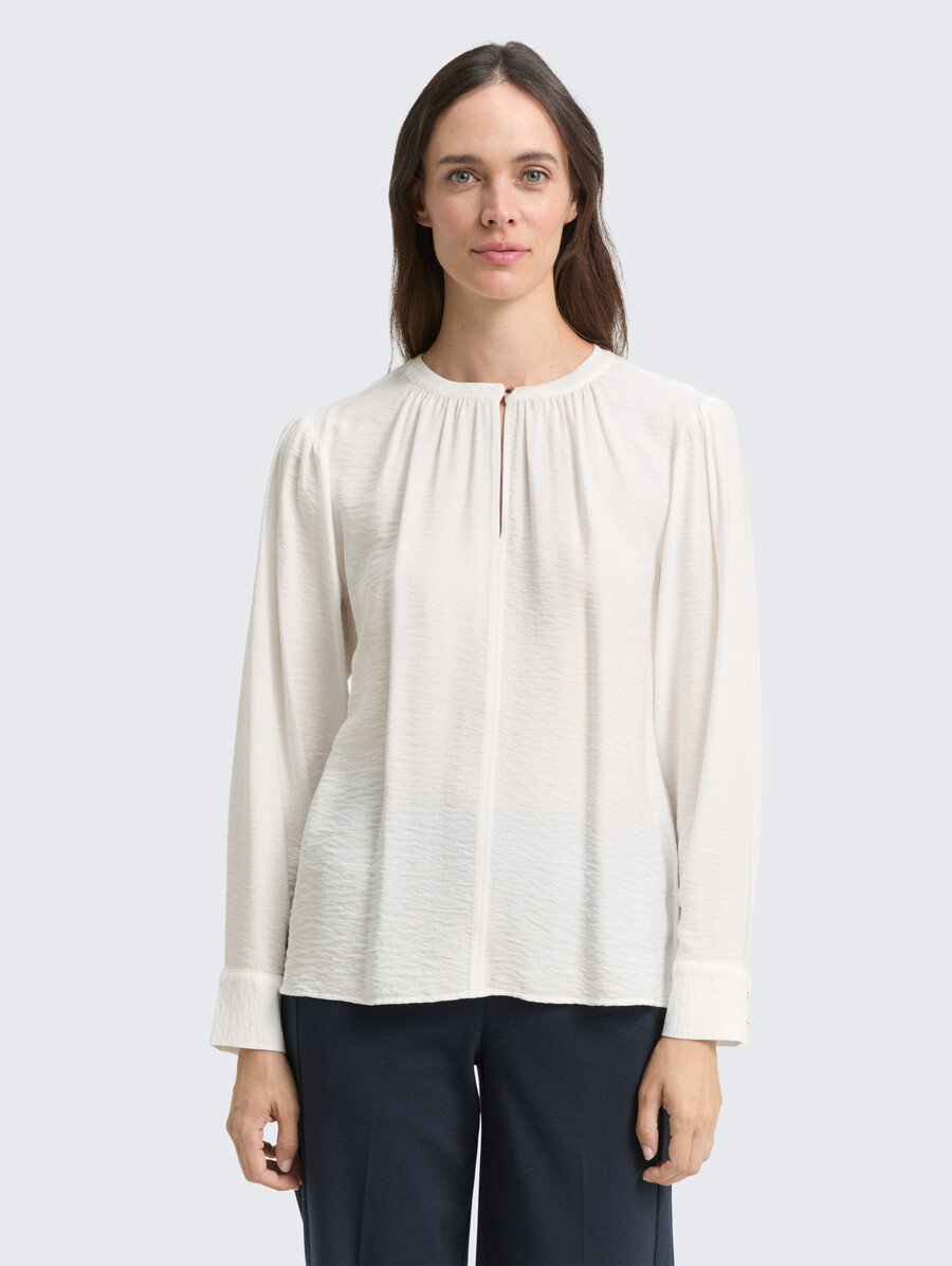 crinkle-bluse mit rüschen