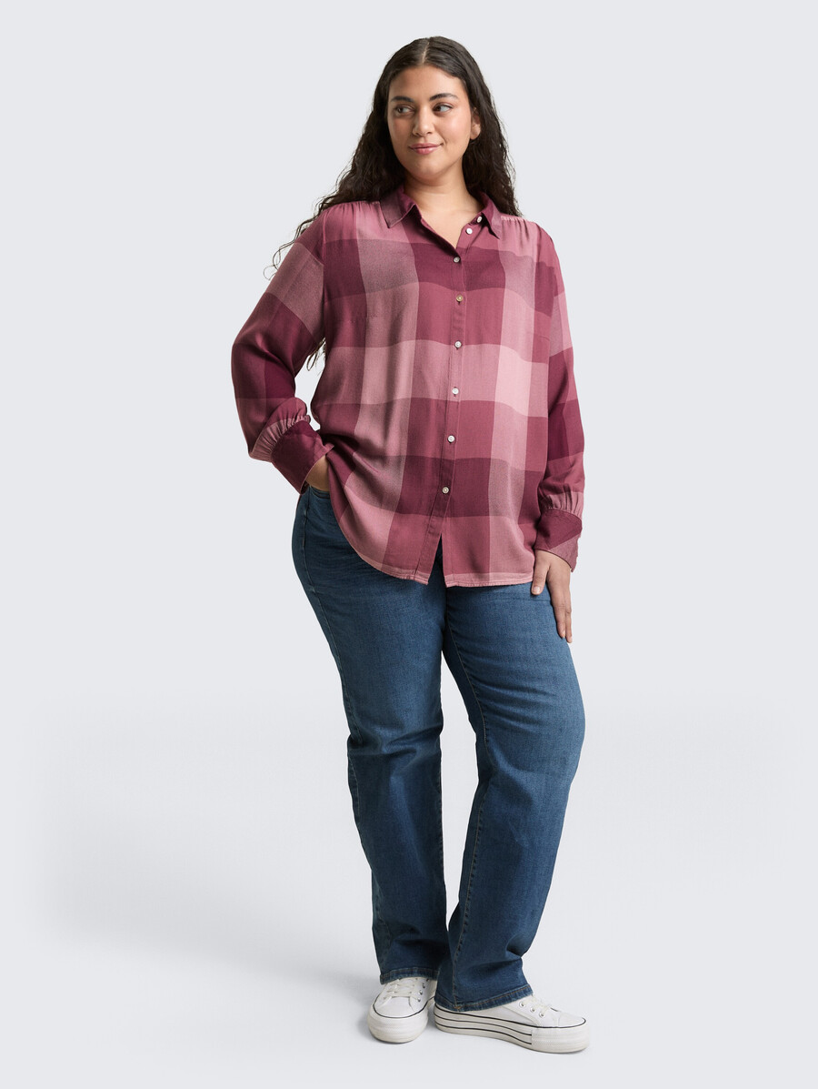 plus size - hemdbluse mit karomuster