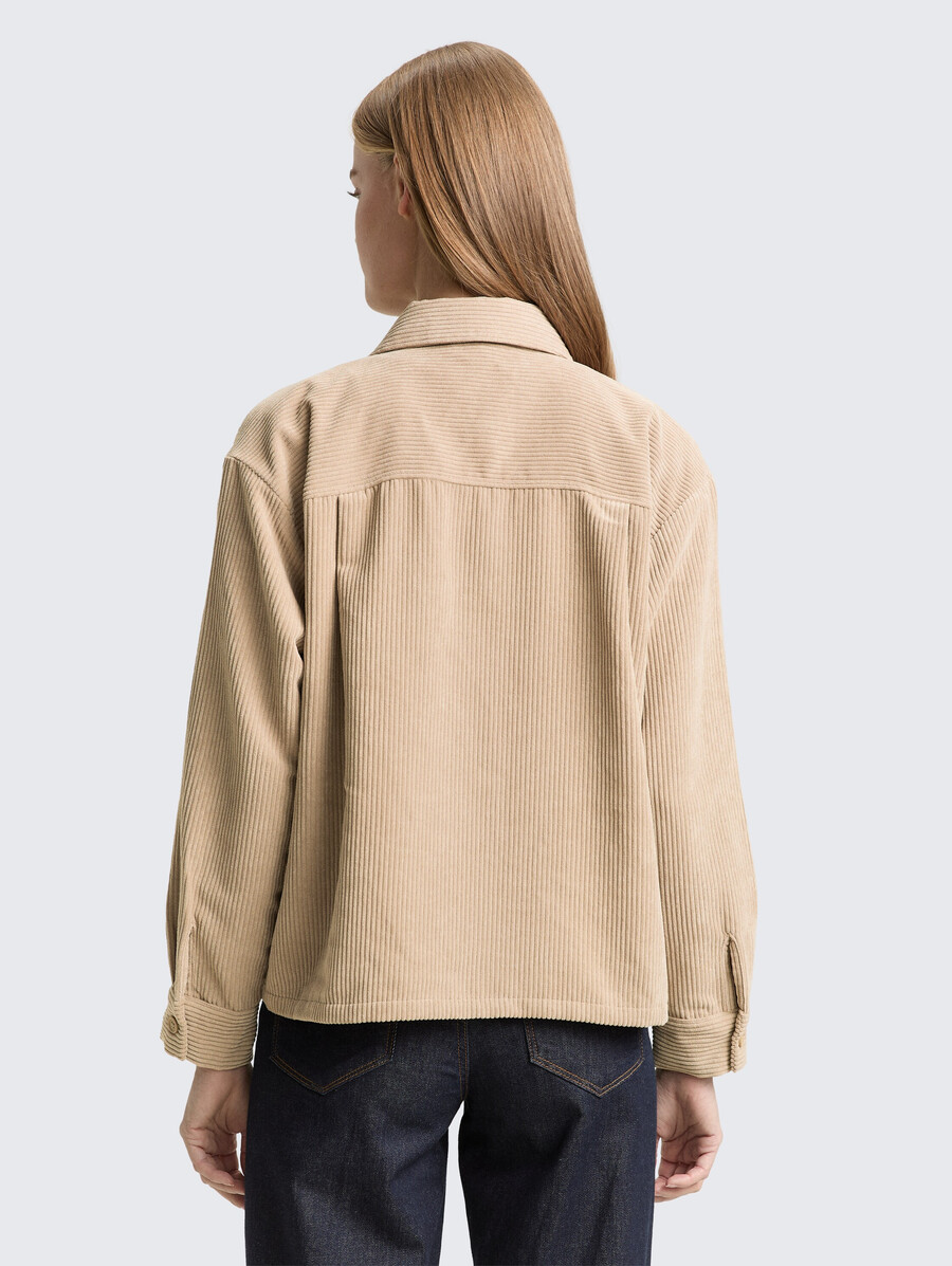 cordbluse in kastenförmiger passform