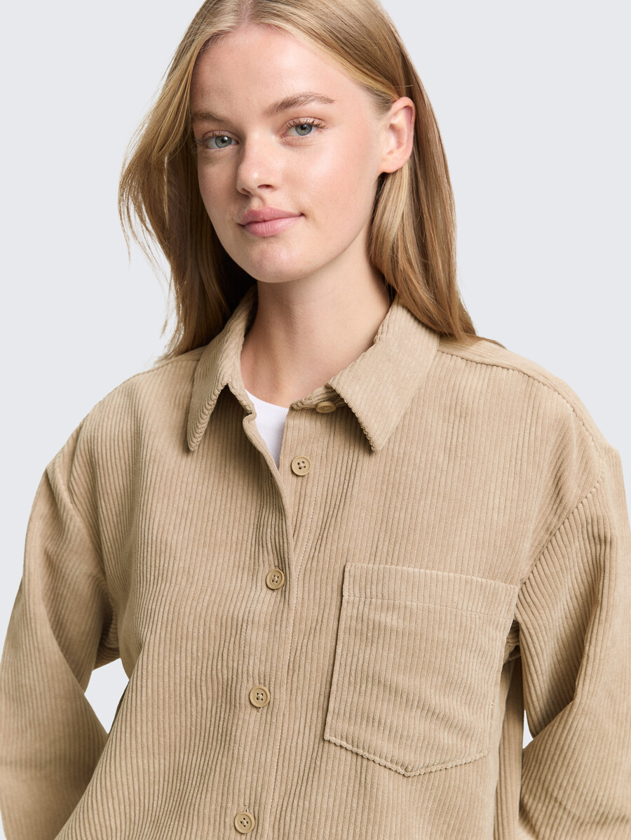 cordbluse in kastenförmiger passform