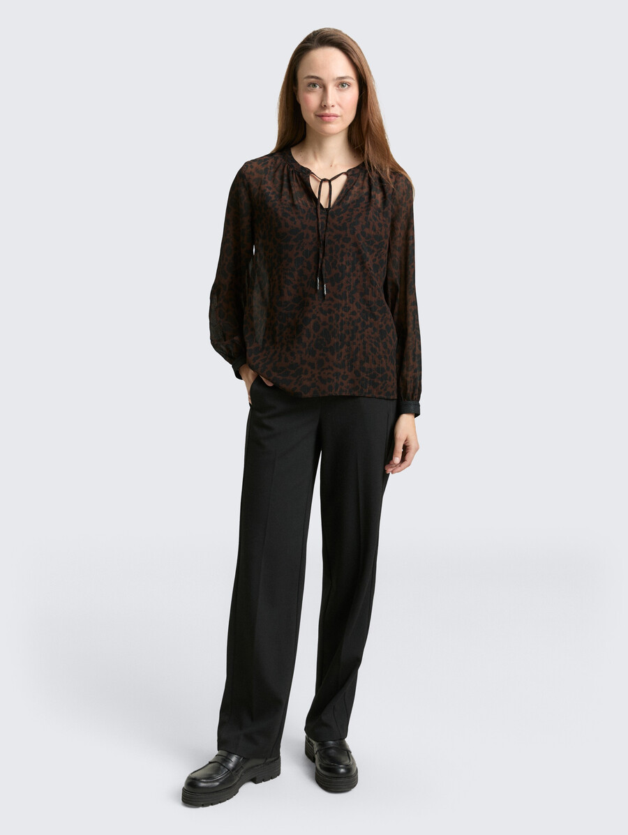 chiffonbluse mit leopardenmuster