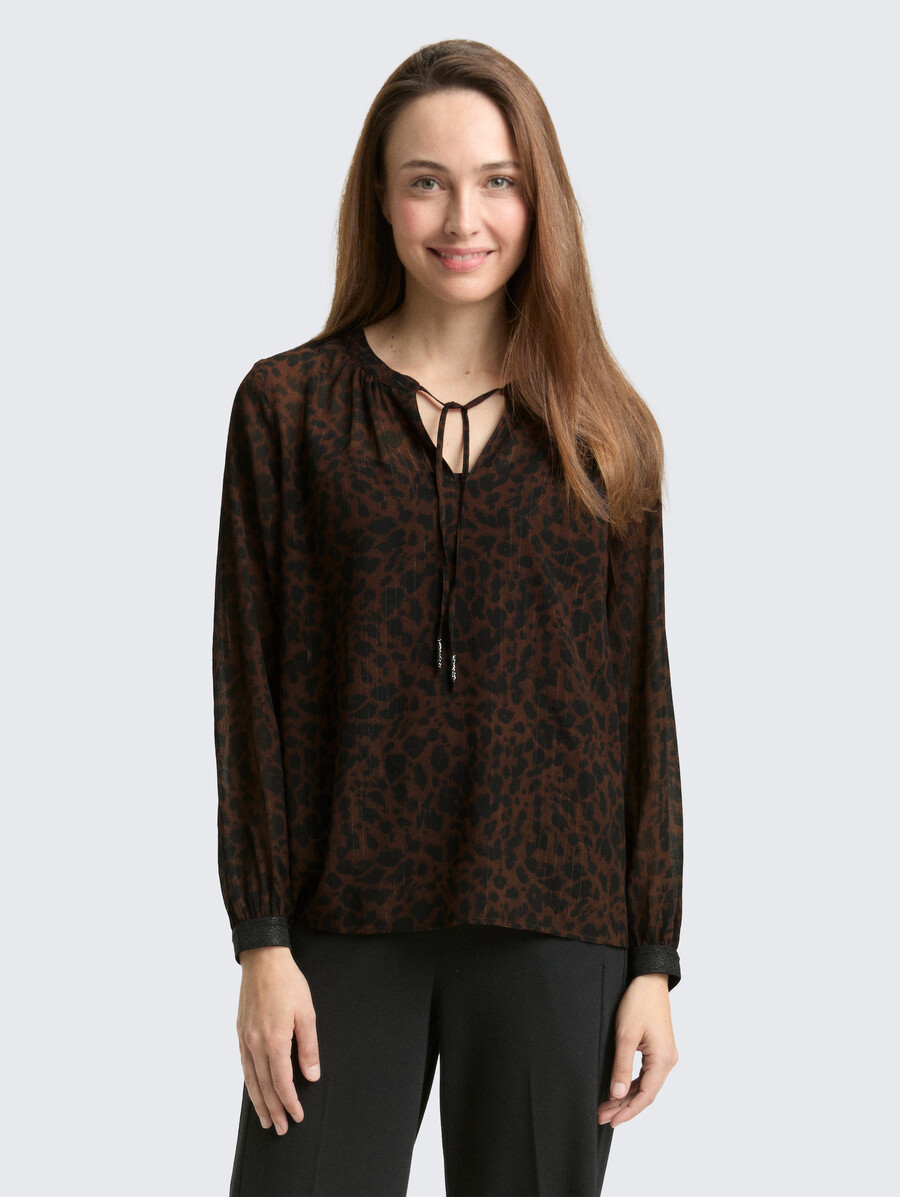 chiffonbluse mit leopardenmuster