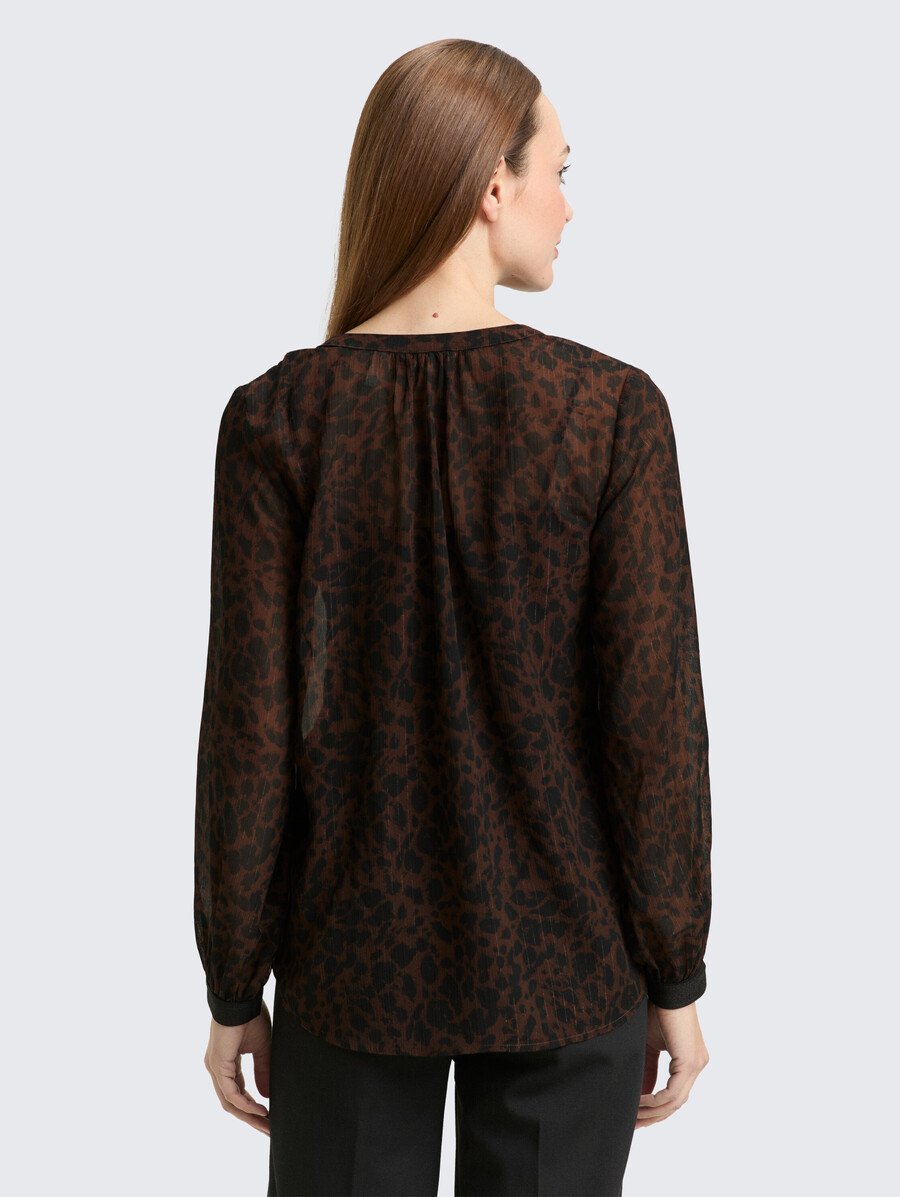 chiffonbluse mit leopardenmuster