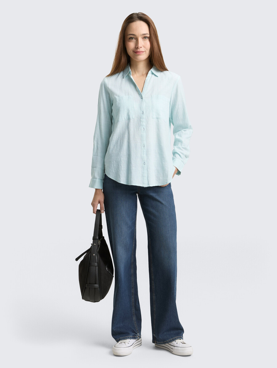 bluse mit brusttaschen