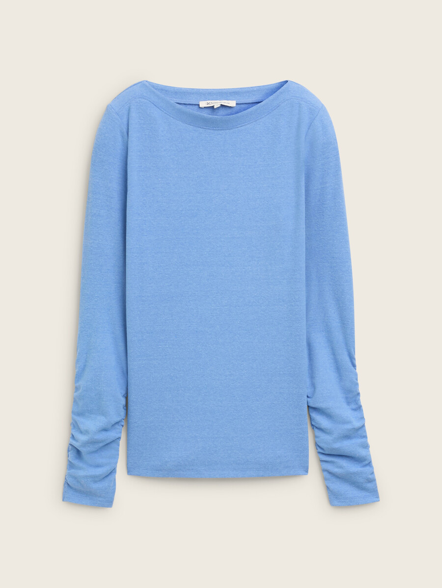 langärmeliges t-shirt mit u-boot-ausschnitt