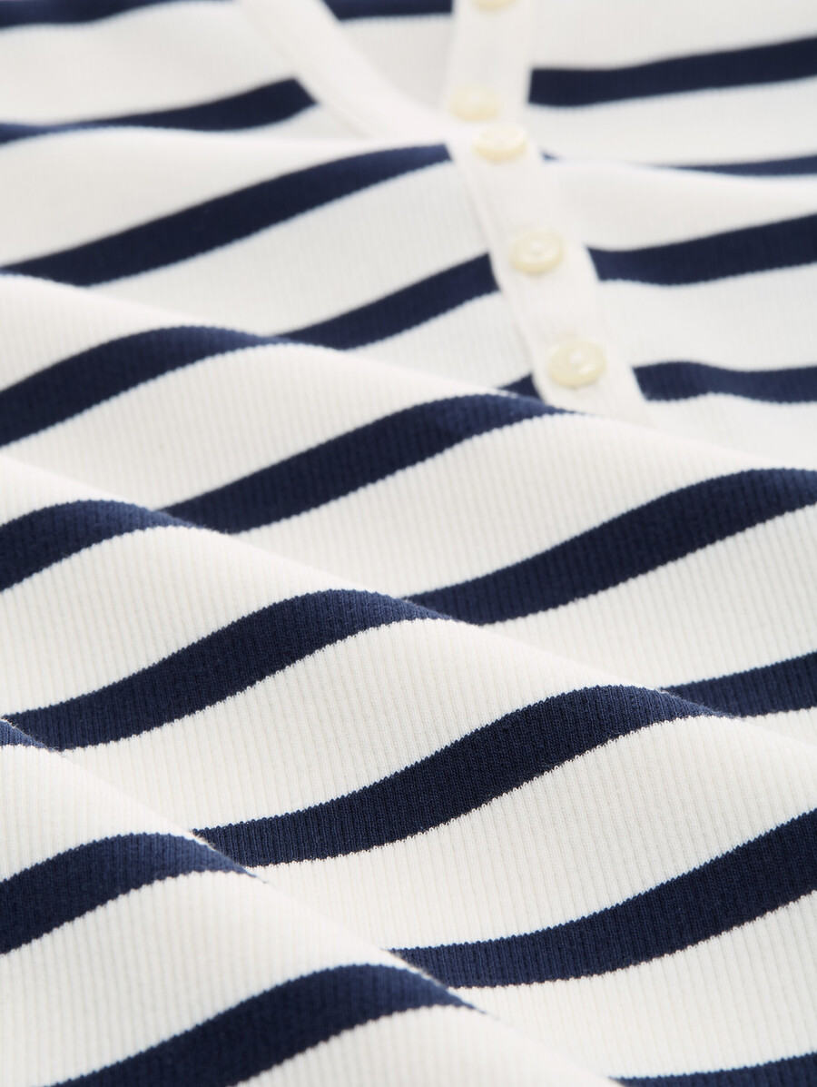 geripptes henley-langarmshirt