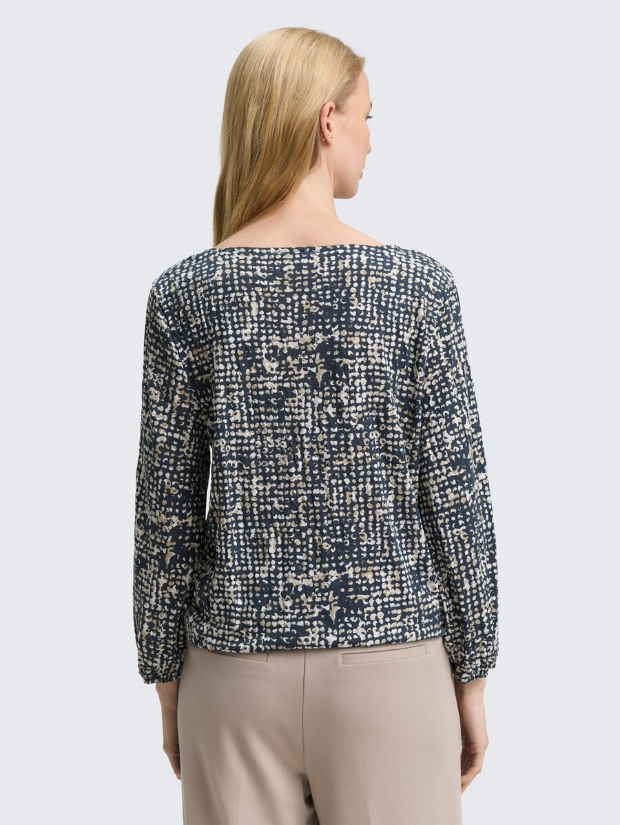 crinkle-bluse mit muster