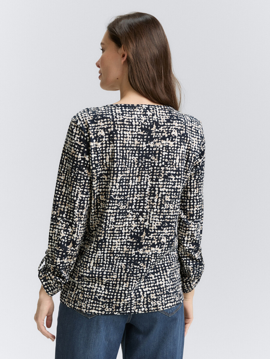 henley-bluse mit muster