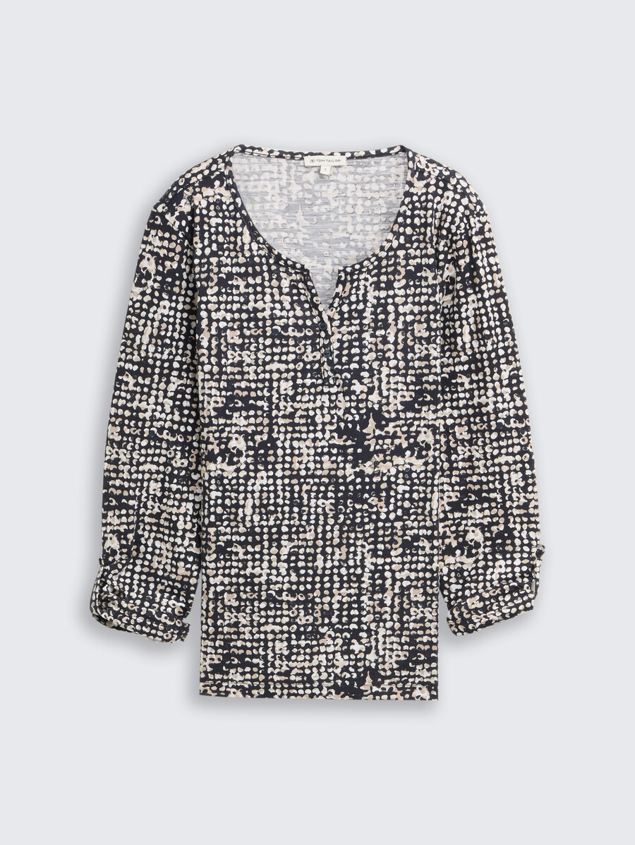 henley-bluse mit muster