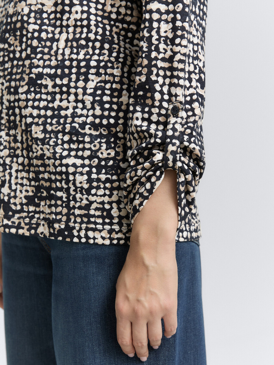 henley-bluse mit muster