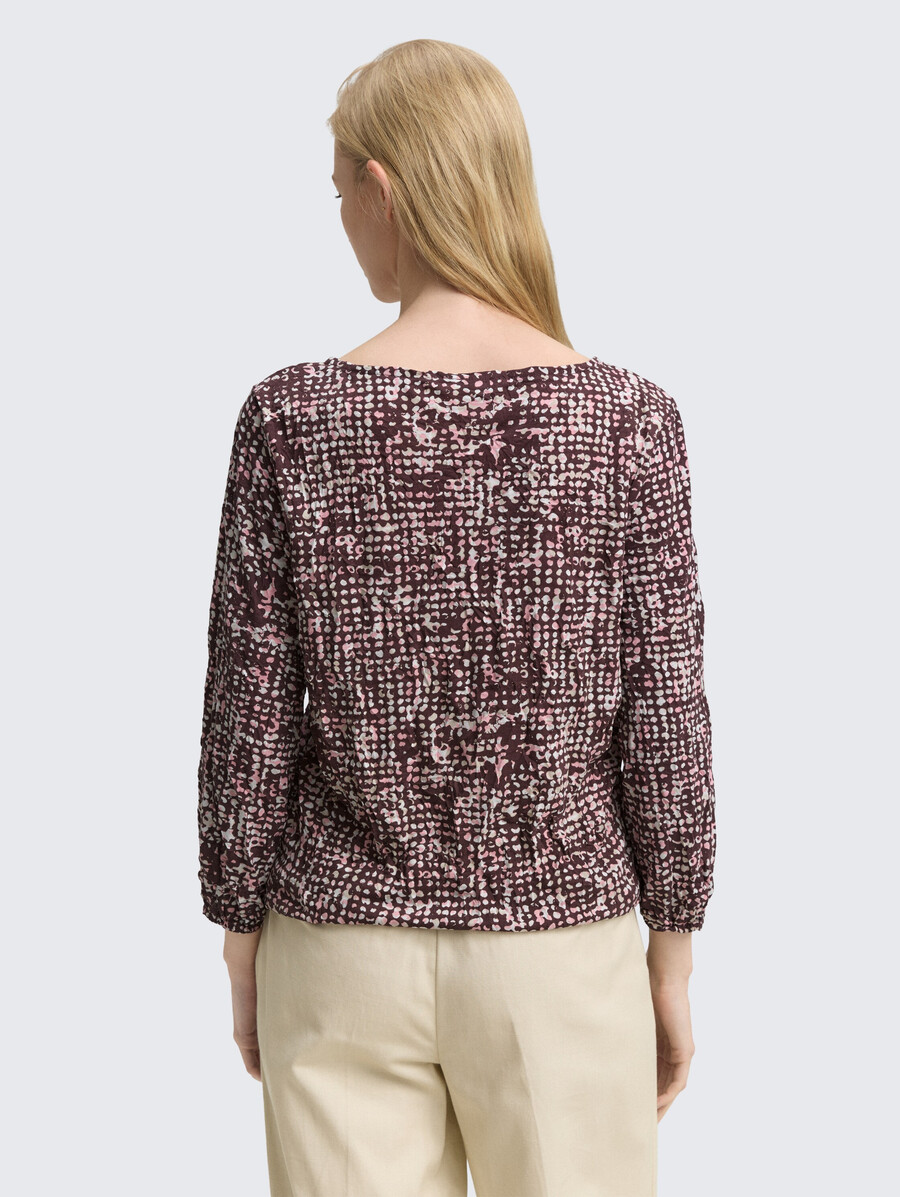 crinkle-bluse mit muster