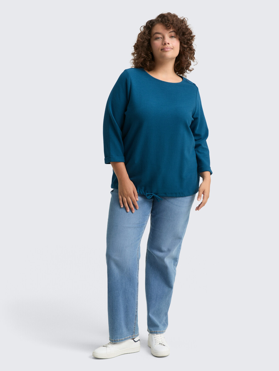 plus size – langärmeliges hemd mit knopfdetails