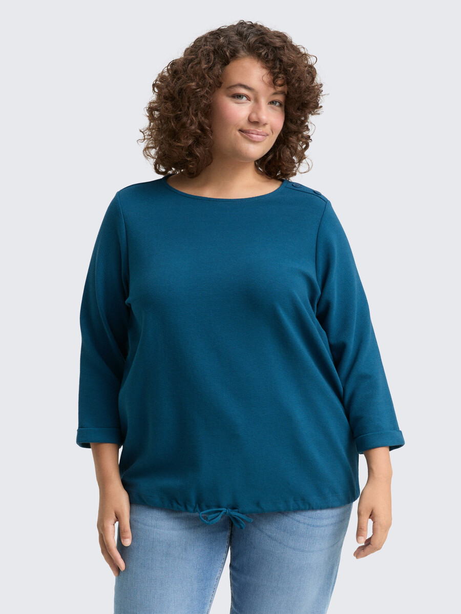plus size – langärmeliges hemd mit knopfdetails