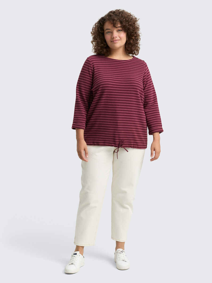 plus size – langärmeliges hemd mit knopfdetails