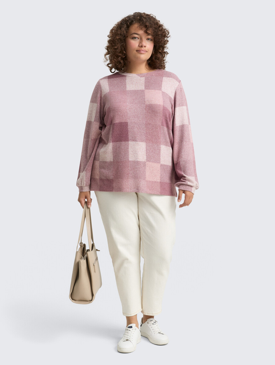 plus size – langärmeliges hemd mit muster