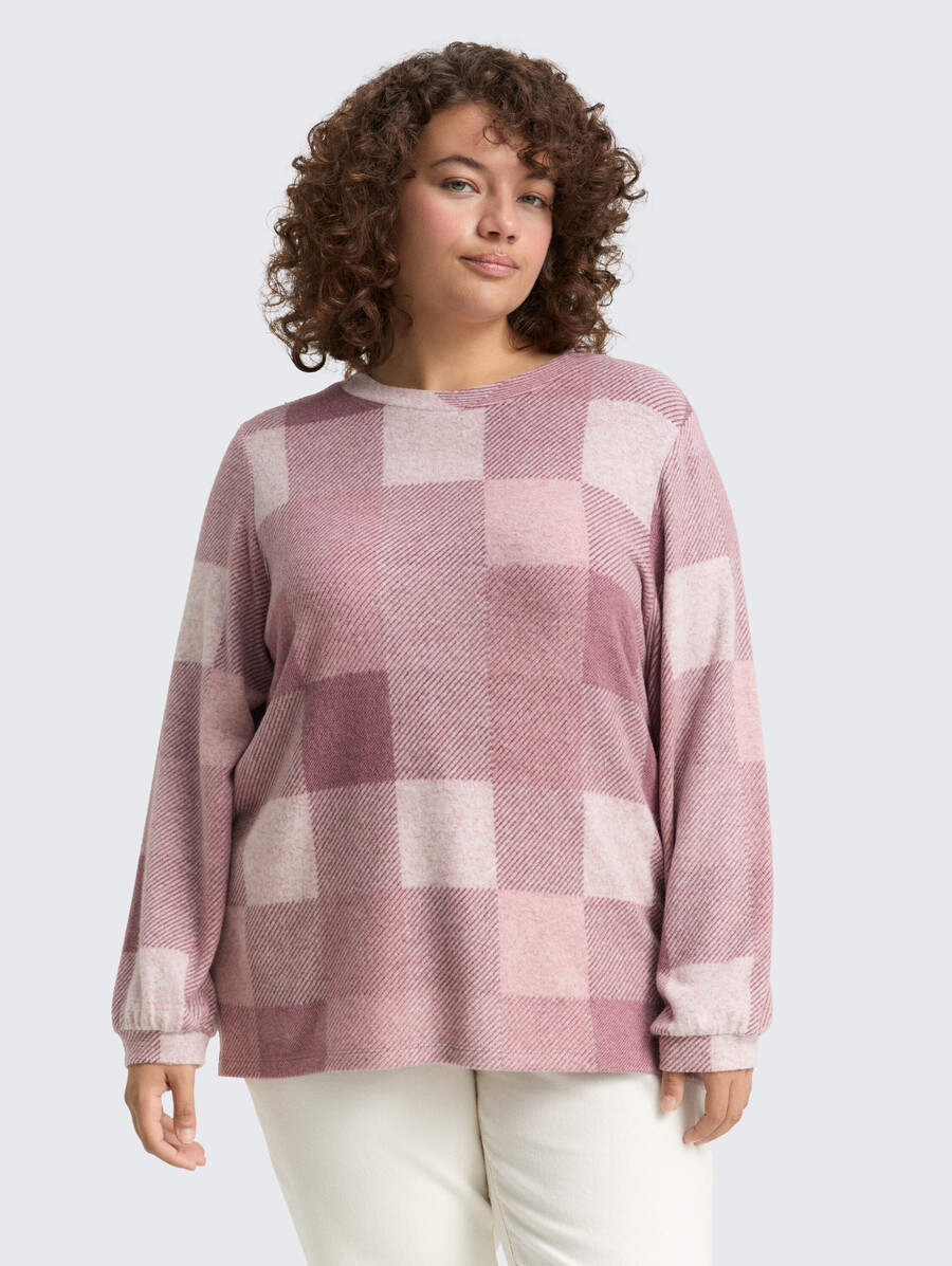 plus size – langärmeliges hemd mit muster