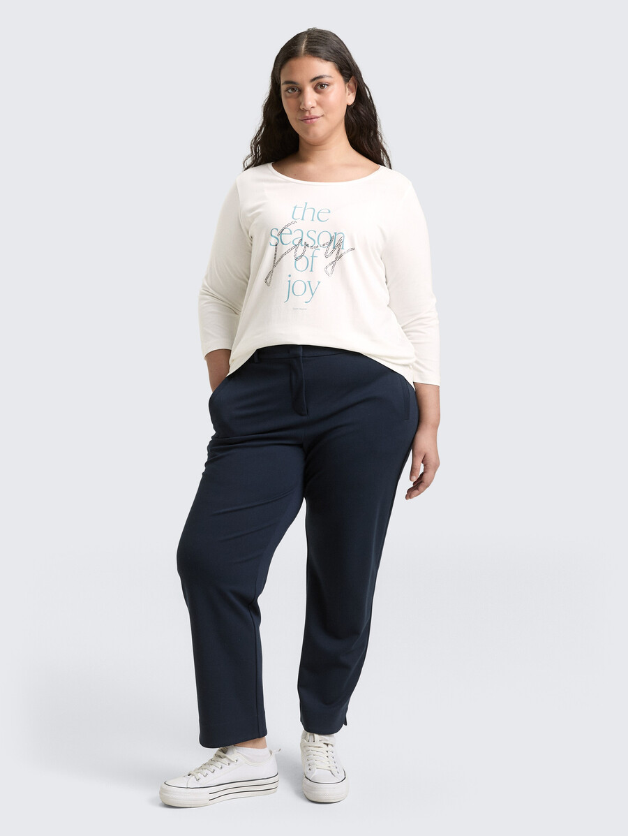 plus size – langärmeliges hemd mit aufdruck