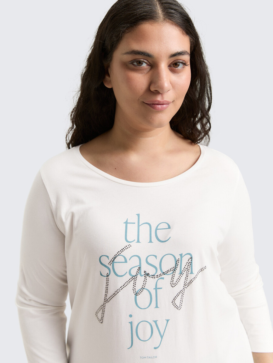 plus size – langärmeliges hemd mit aufdruck