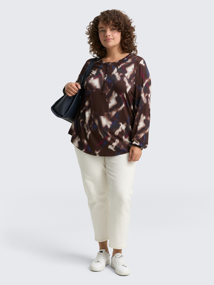plus size - gemusterte bluse