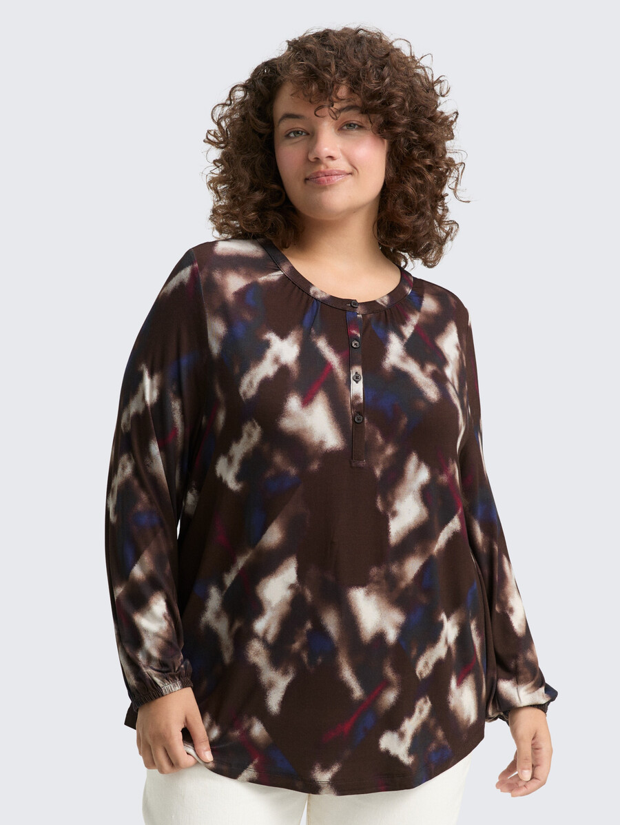 plus size - gemusterte bluse
