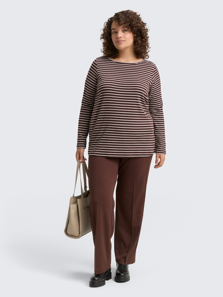 plus size - langärmeliges hemd mit streifenmuster