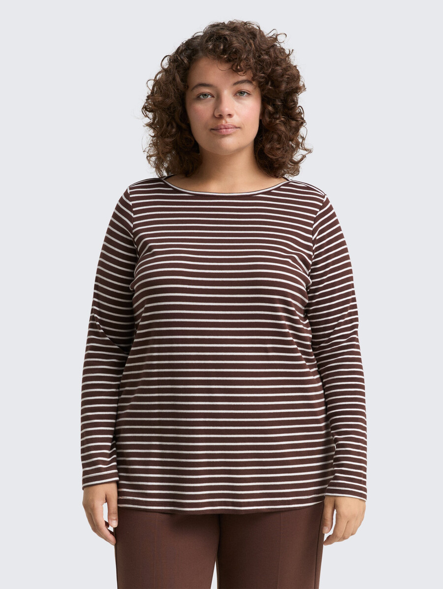 plus size - langärmeliges hemd mit streifenmuster