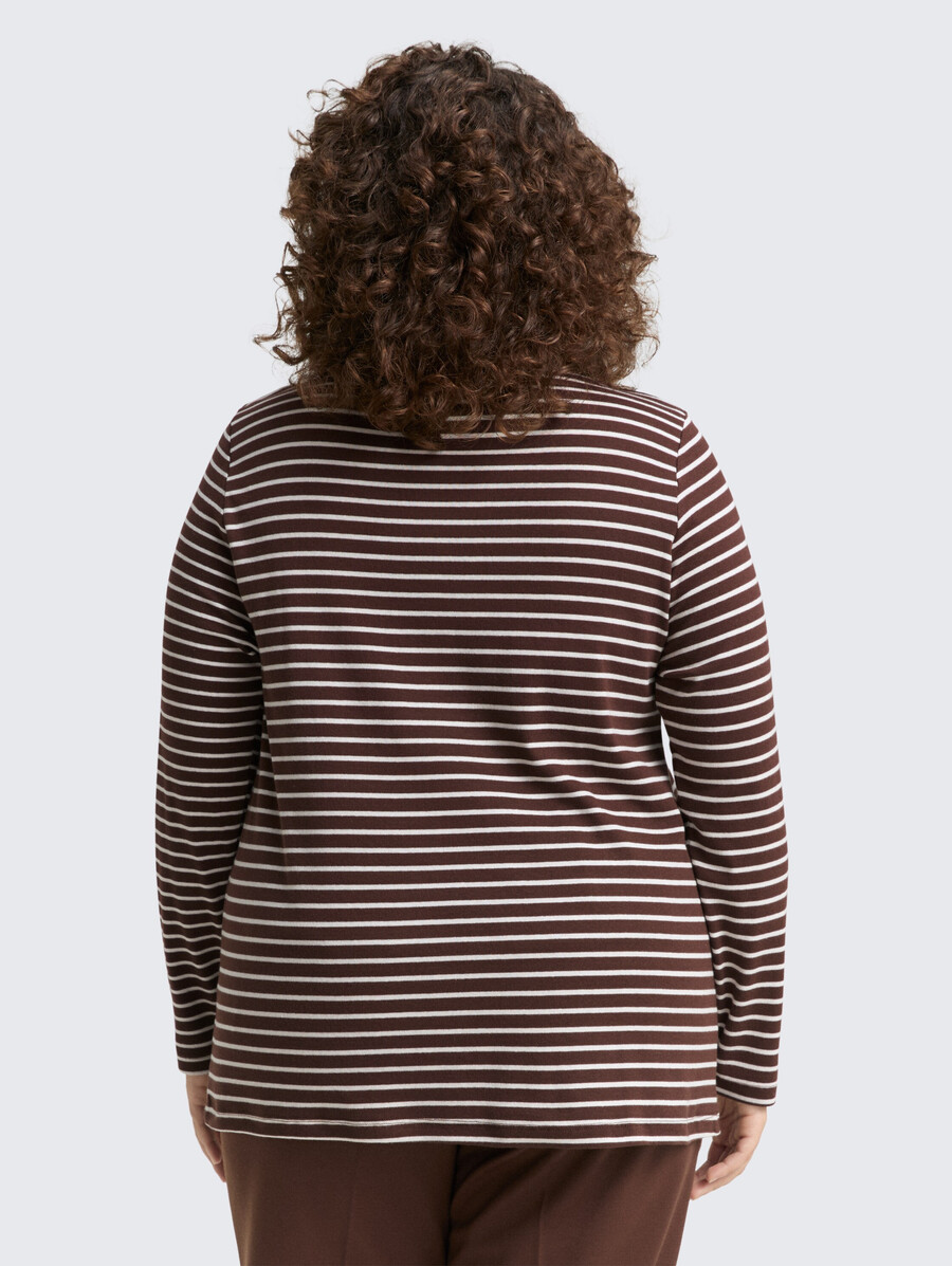 plus size - langärmeliges hemd mit streifenmuster