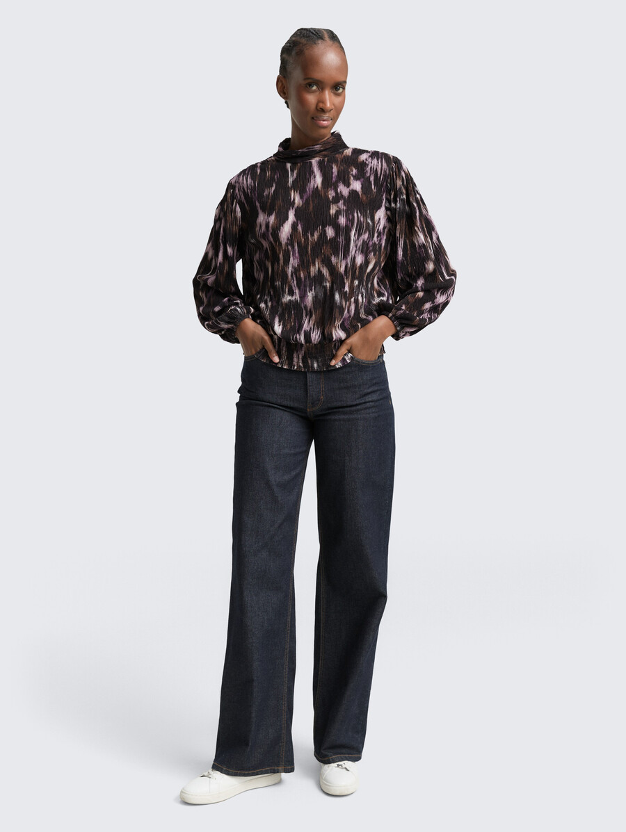 locker geschnittene bluse mit muster