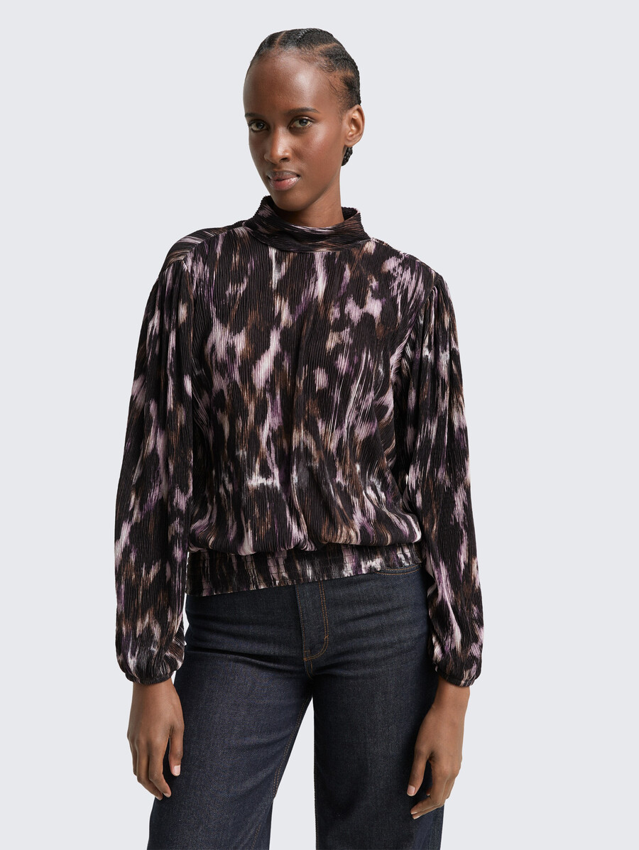 locker geschnittene bluse mit muster