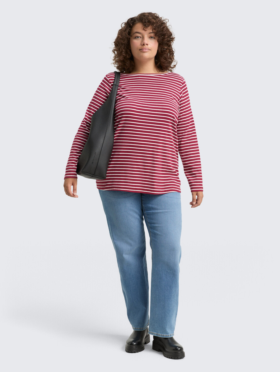 plus size - langärmeliges hemd mit streifenmuster