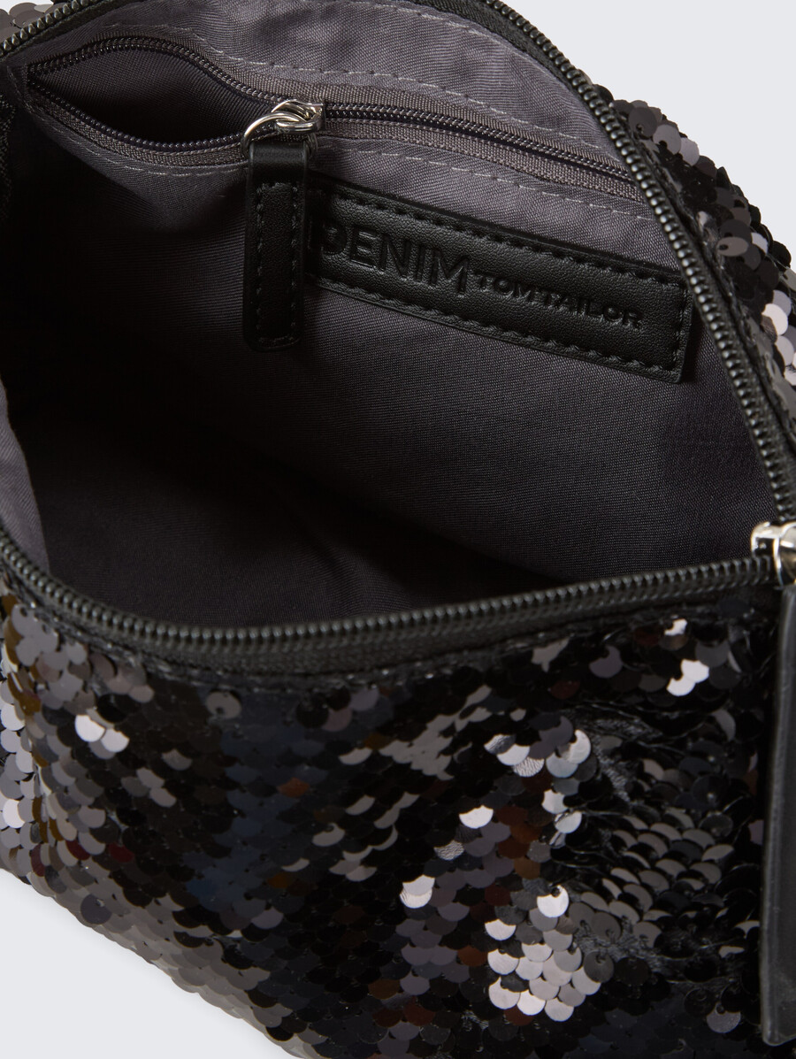 sterlingsilberne schultertasche mit wendbaren pailletten