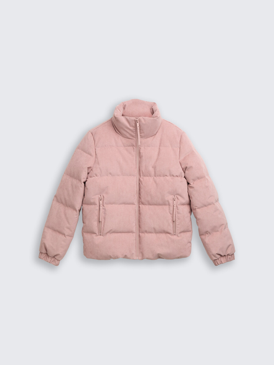 cord-steppjacke mit stehkragen