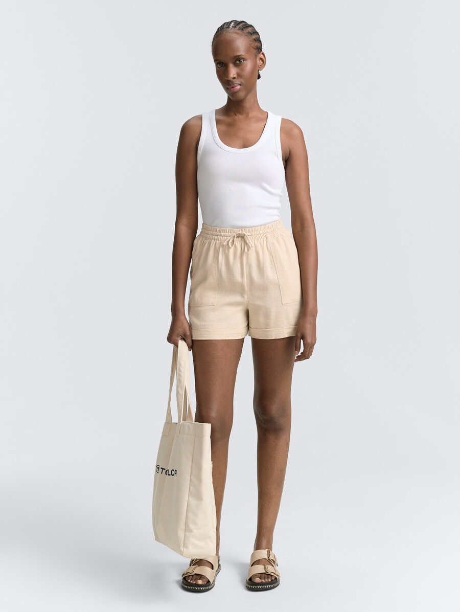 lässige shorts mit leinenanteil