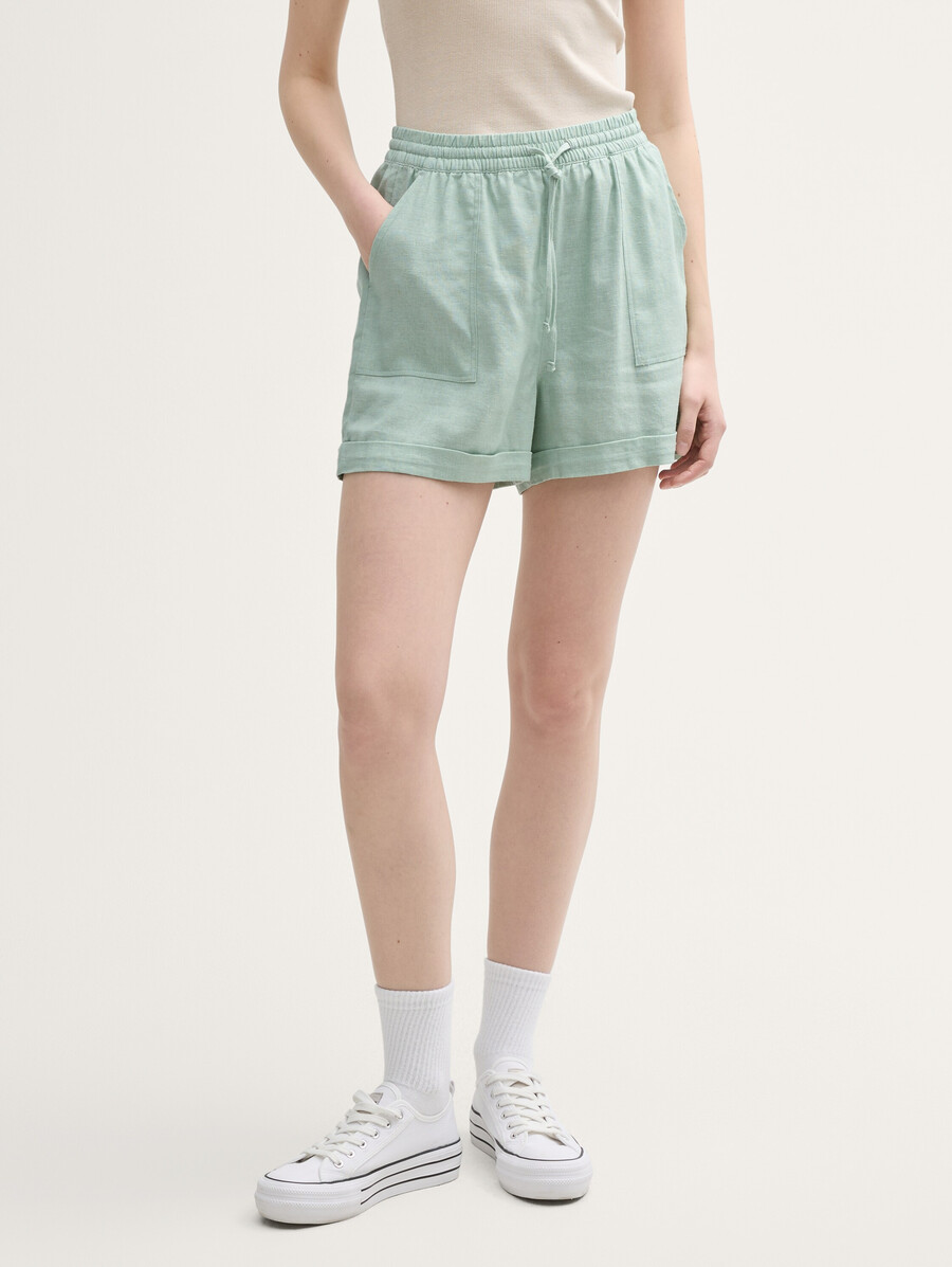 lässige shorts mit leinenanteil