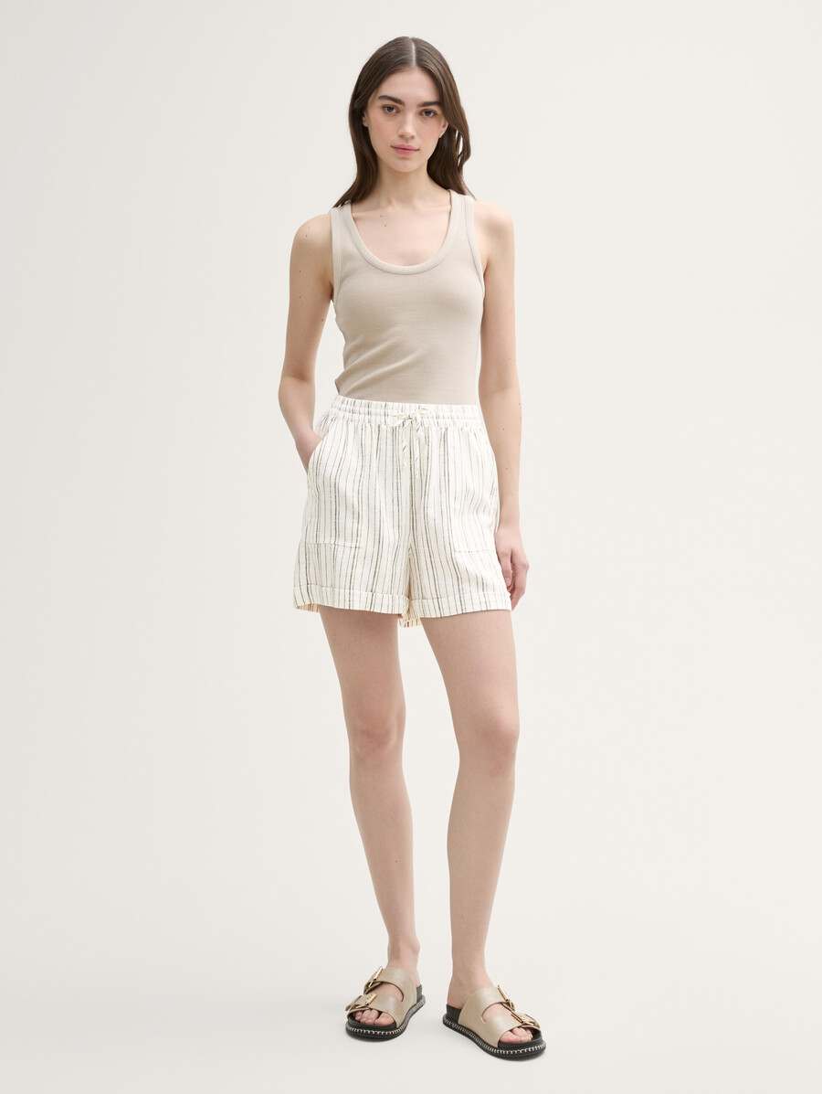 lässige shorts mit leinenanteil