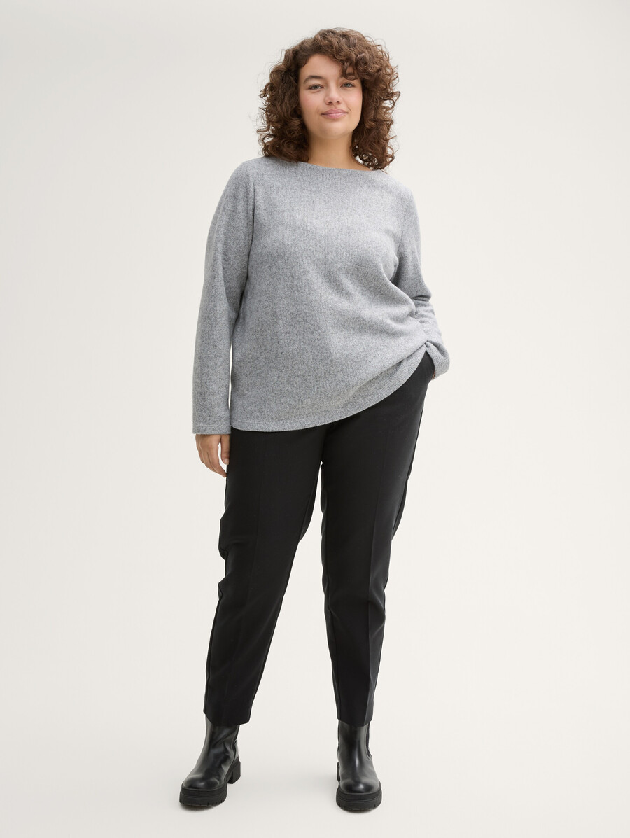 plus size – weiches sweatshirt mit knopfdetails