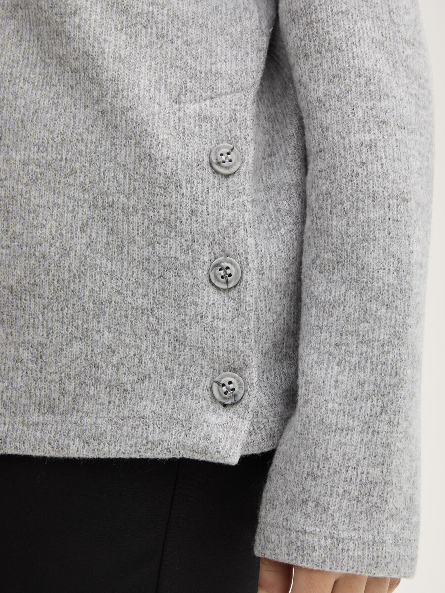 plus size – weiches sweatshirt mit knopfdetails