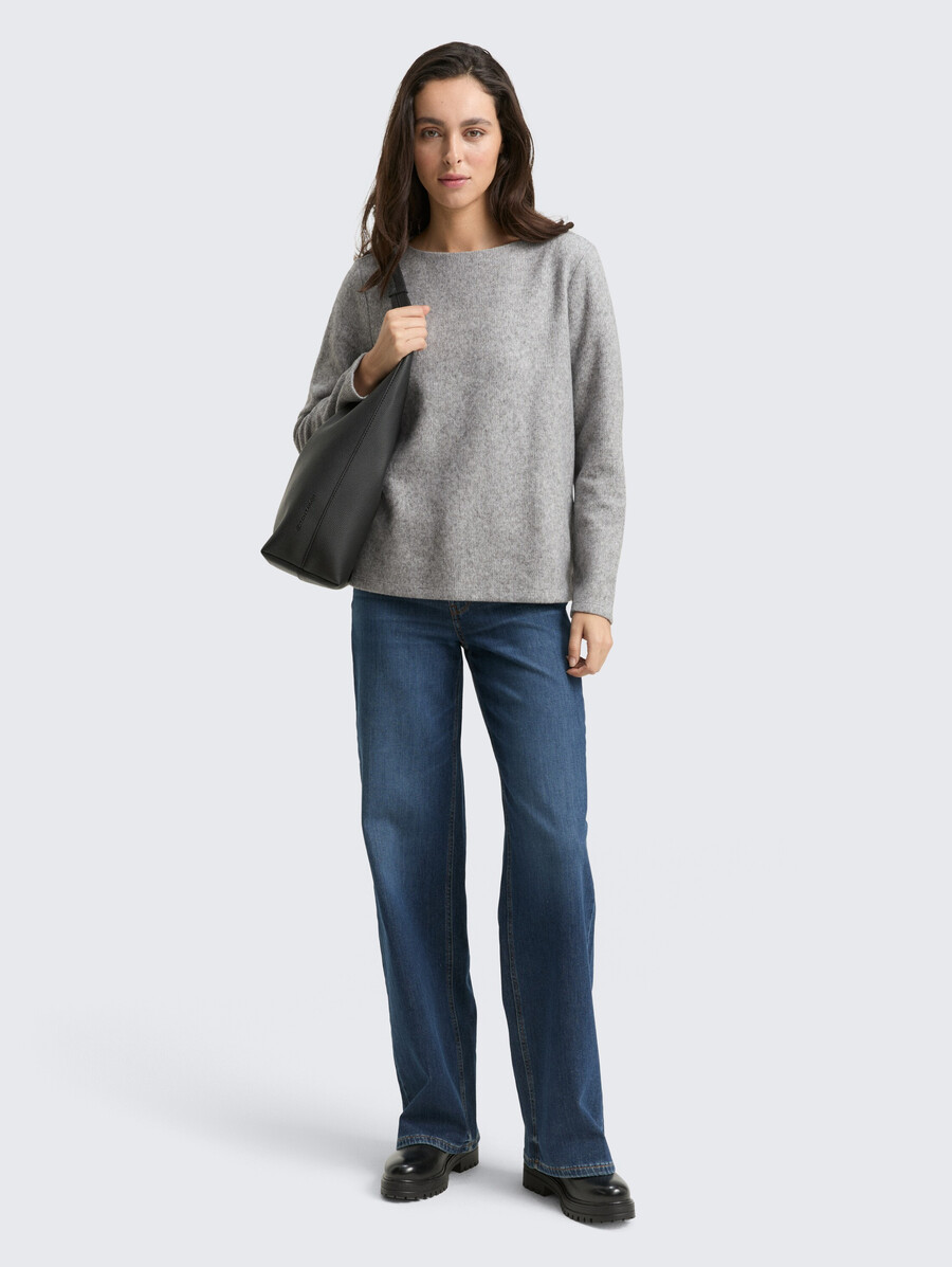 weiches sweatshirt mit knopfdetails