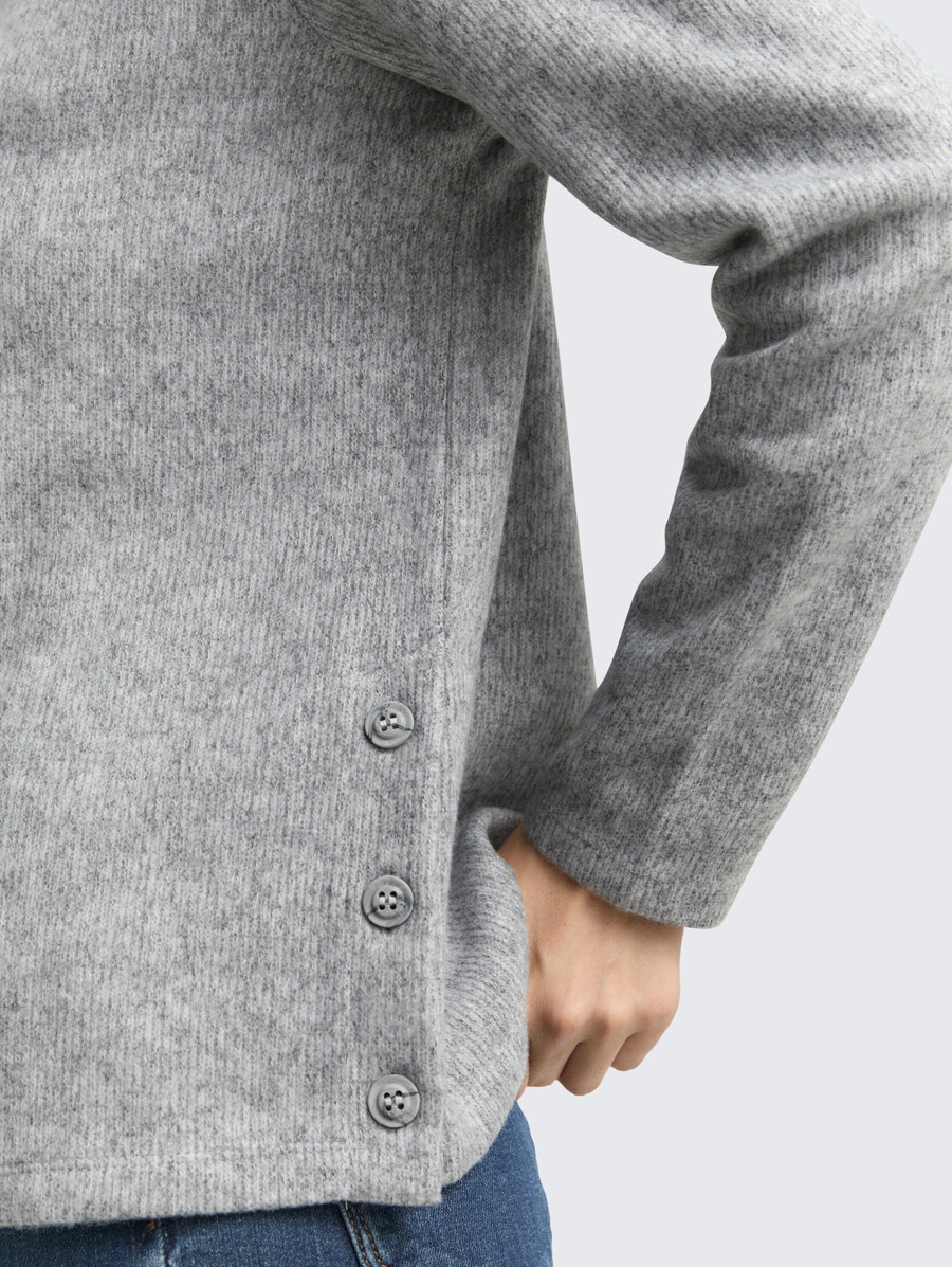 weiches sweatshirt mit knopfdetails