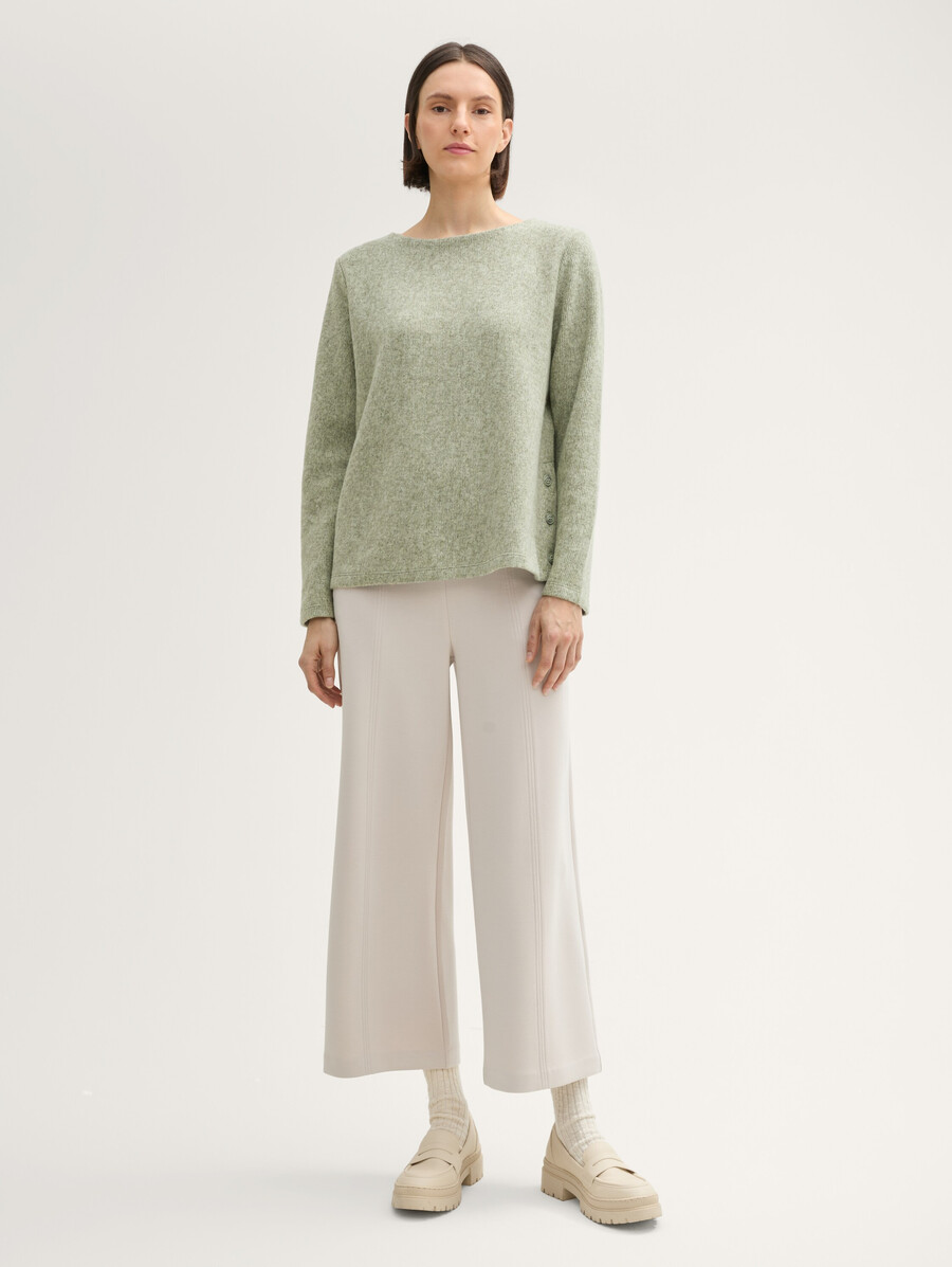 weiches sweatshirt mit knopfdetails