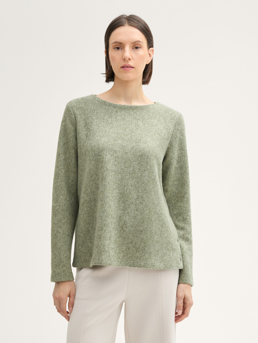 weiches sweatshirt mit knopfdetails