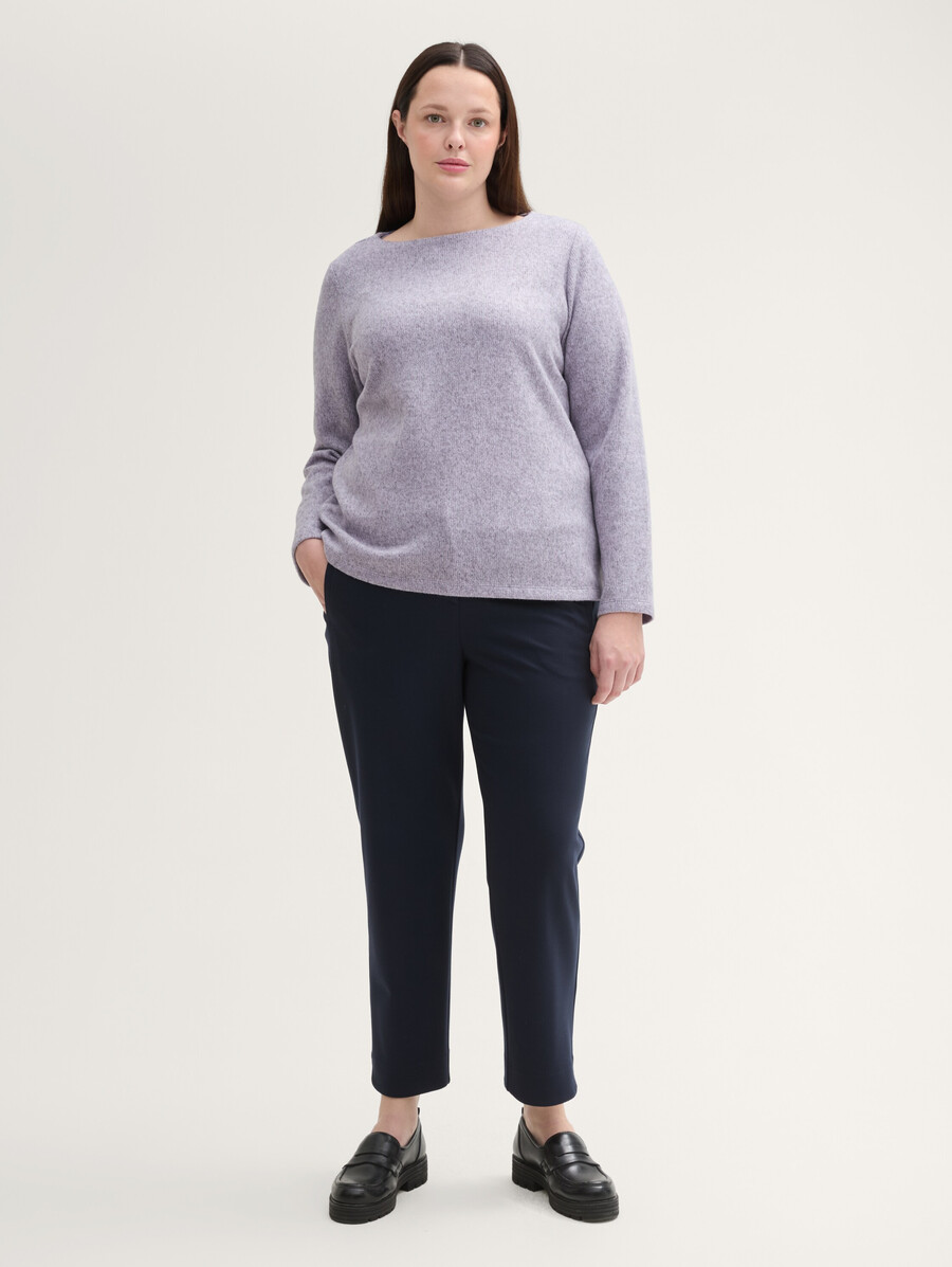 plus size – weiches sweatshirt mit knopfdetails