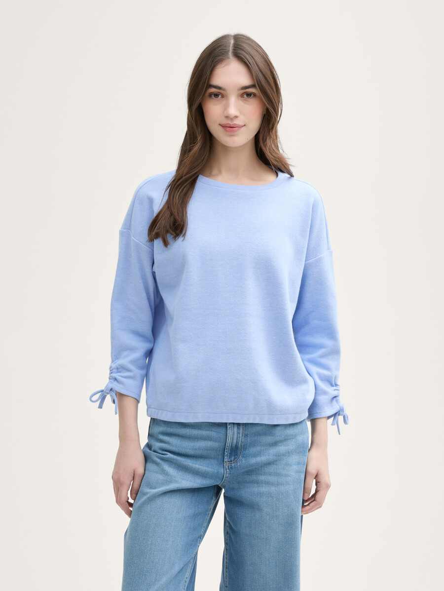 gemütliches sweatshirt mit gerafften Ärmeln