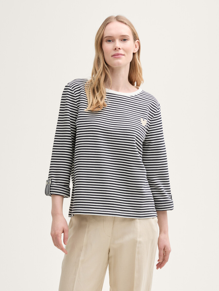 locker geschnittenes sweatshirt mit streifen