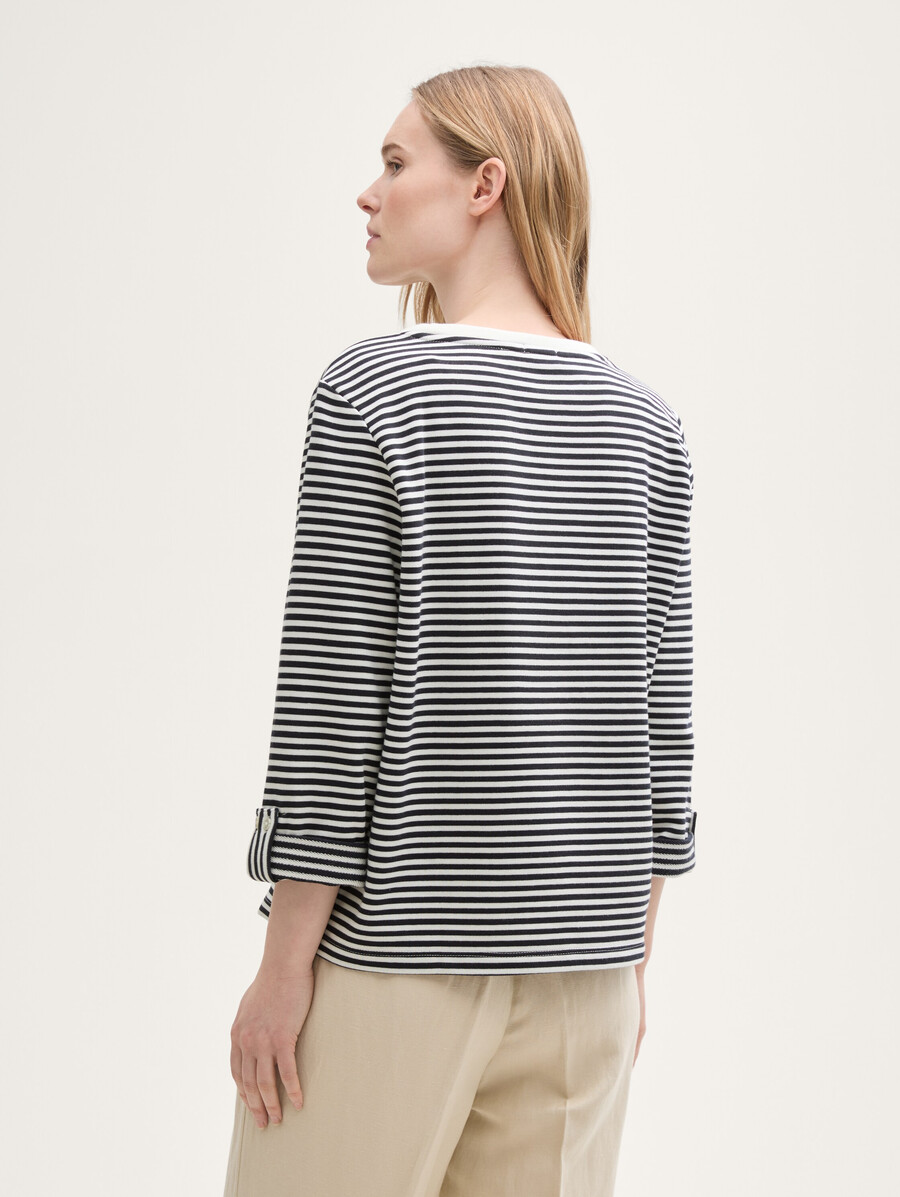 locker geschnittenes sweatshirt mit streifen