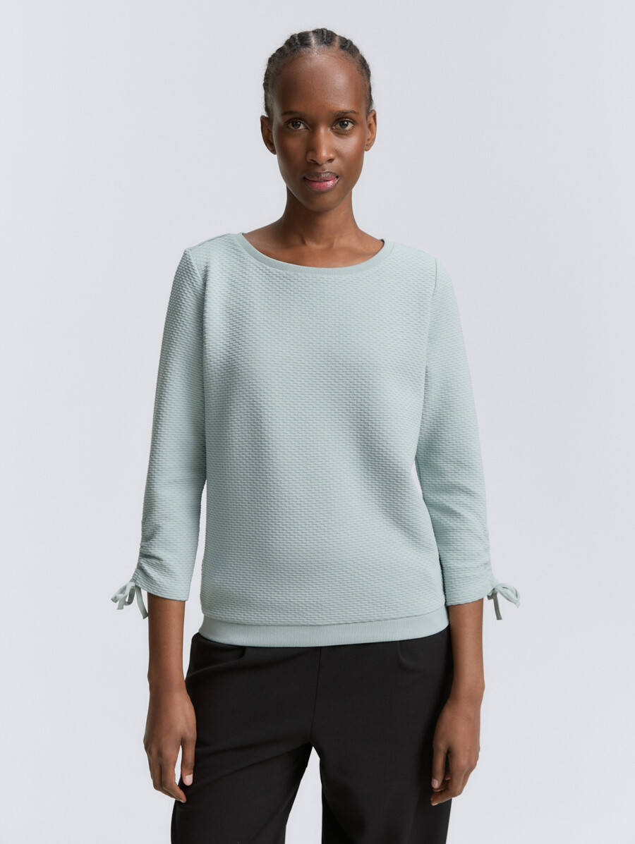 sweatshirt mit gerafften Ärmeln